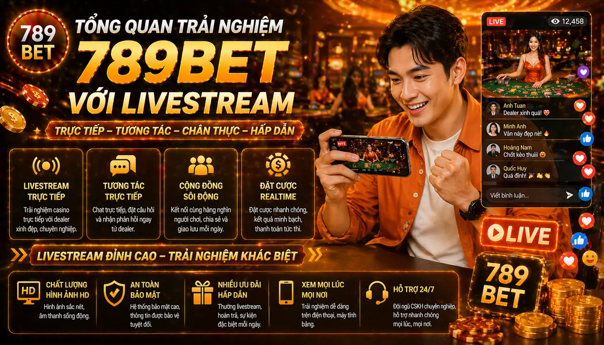 Tổng quan trải nghiệm 789bet với livestream